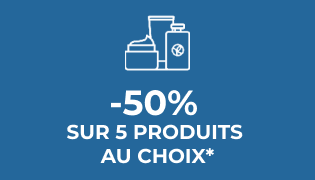 -50% sur 5 produits au choix*